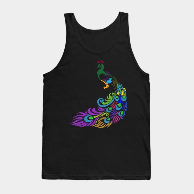 Rainbow Peacock Tank Top by theboonation8267